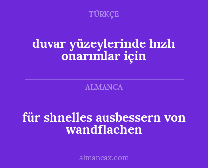 duvar yüzeylerinde hızlı onarımlar için - für shnelles ausbessern von wandflachen