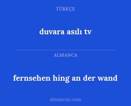 fernsehen hing an der wand - duvara asılı tv
