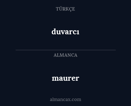 duvarcı - maurer