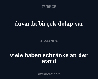 viele haben schränke an der wand - duvarda birçok dolap var