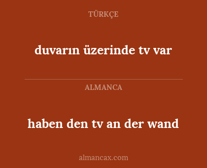duvarın üzerinde tv var - haben den tv an der wand