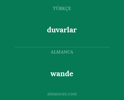 wande - duvarlar