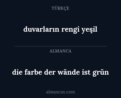 duvarların rengi yeşil - die farbe der wände ist grün