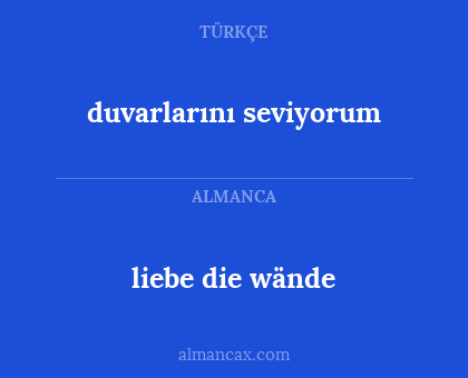 duvarlarını seviyorum - liebe die wände