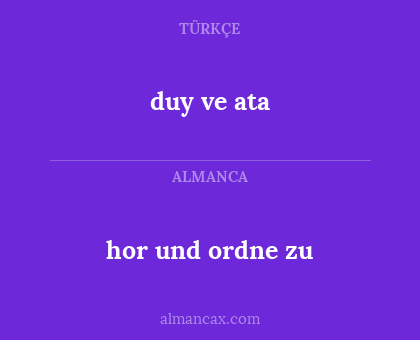 duy ve ata - hor und ordne zu