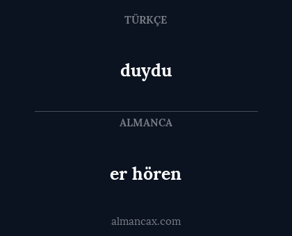 er hören - duydu