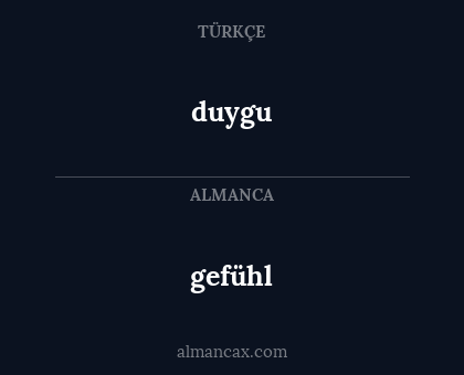 gefühl - duygu