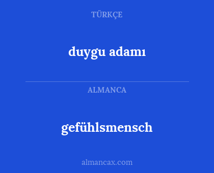 duygu adamı - gefühlsmensch