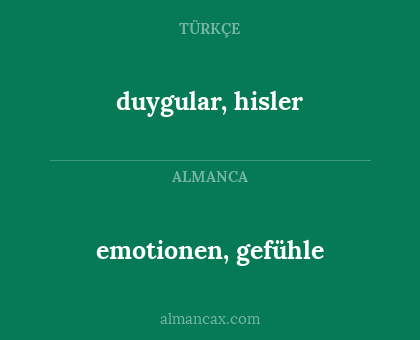emotionen, gefühle - duygular, hisler