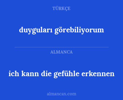 ich kann die gefühle erkennen - duyguları görebiliyorum