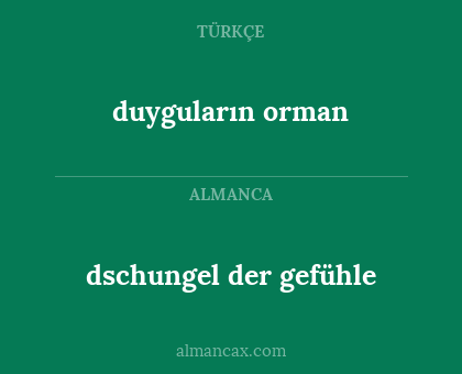 duyguların orman - dschungel der gefühle