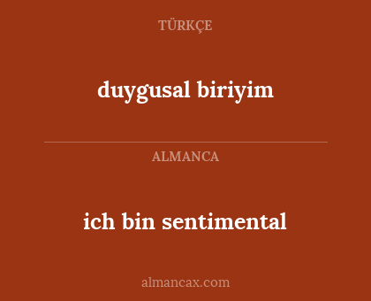 duygusal biriyim - ich bin sentimental