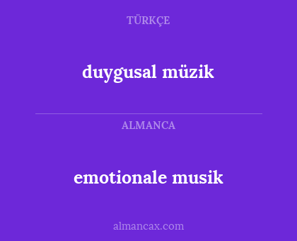 emotionale musik - duygusal müzik