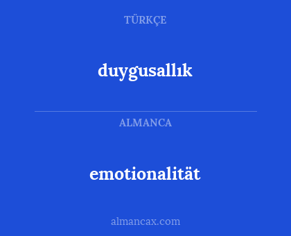emotionalität - duygusallık