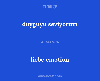 liebe emotion - duyguyu seviyorum