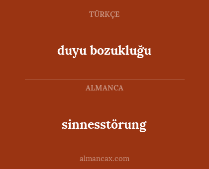 sinnesstörung - duyu bozukluğu