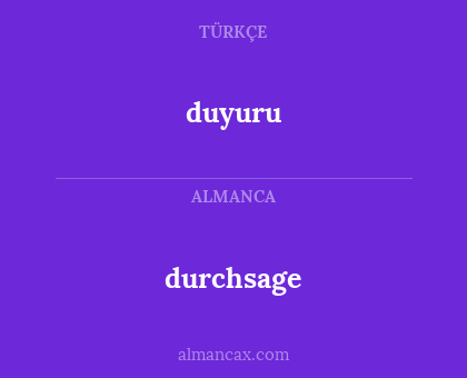 durchsage - duyuru