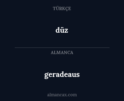 düz - geradeaus