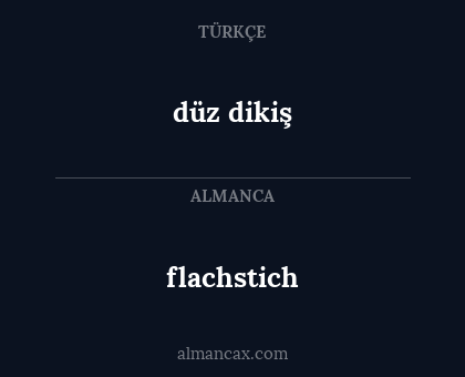 flachstich - düz dikiş