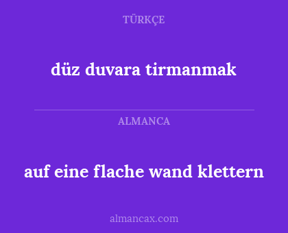 auf eine flache wand klettern - düz duvara tirmanmak