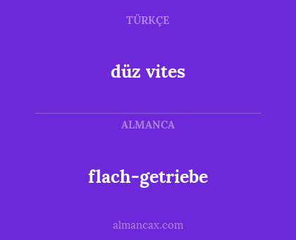 düz vites - flach-getriebe