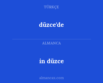 düzce'de - in düzce