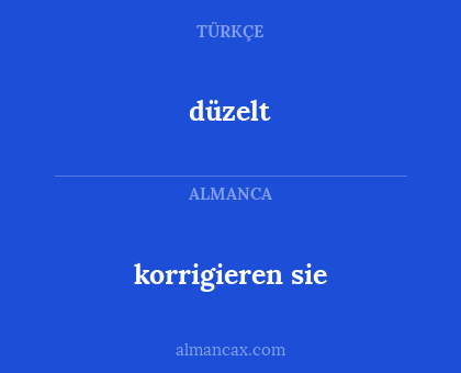 korrigieren sie - düzelt