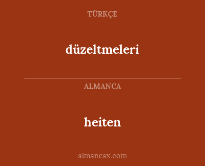 düzeltmeleri - heiten
