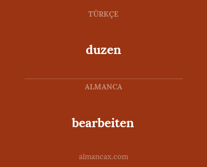 bearbeiten - duzen