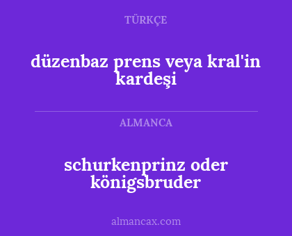 düzenbaz prens
veya kral'in kardeşi - schurkenprinz oder königsbruder