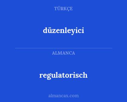 regulatorisch - düzenleyici