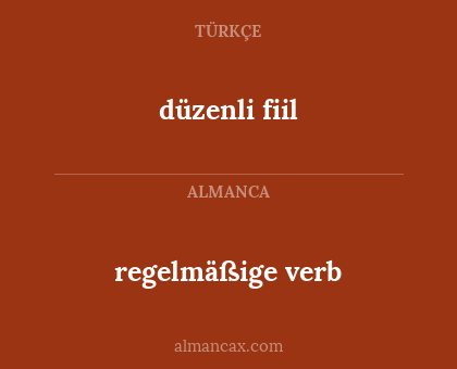 regelmäßige verb - düzenli fiil