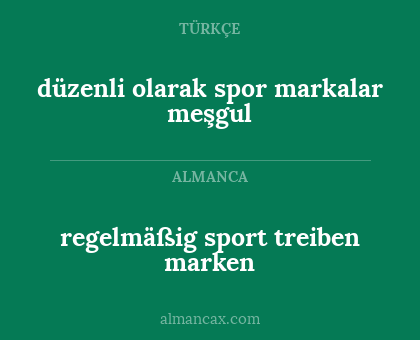 regelmäßig sport treiben marken - düzenli olarak spor markalar meşgul