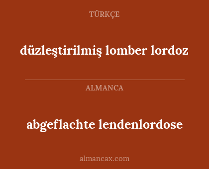 abgeflachte lendenlordose - düzleştirilmiş lomber lordoz