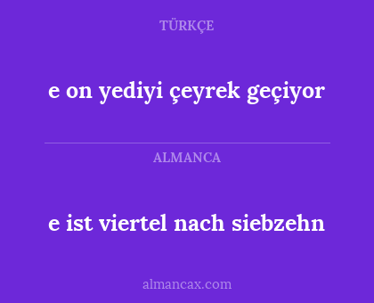 e on yediyi çeyrek geçiyor - e ist viertel nach siebzehn