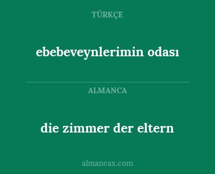 die zimmer der eltern - ebebeveynlerimin odası
