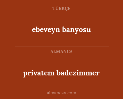 ebeveyn banyosu - privatem badezimmer