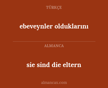 ebeveynler olduklarını - sie sind die eltern