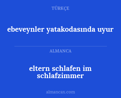 ebeveynler yatakodasında uyur - eltern schlafen im schlafzimmer