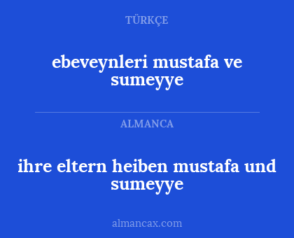ebeveynleri mustafa ve sumeyye - ihre eltern heiben mustafa und sumeyye