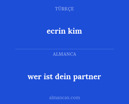 ecrin kim - wer ist dein partner