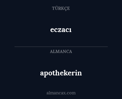 apothekerin - eczacı