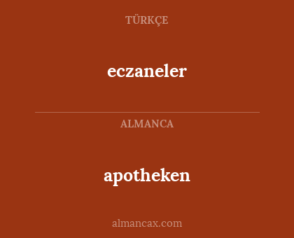 apotheken - eczaneler