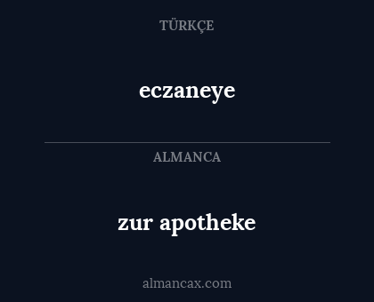 zur apotheke - eczaneye
