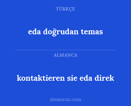 kontaktieren sie eda direk - eda doğrudan temas