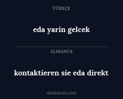 eda yarin gelcek - kontaktieren sie eda direkt