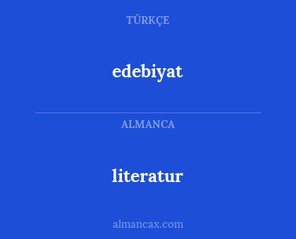 edebiyat - literatur