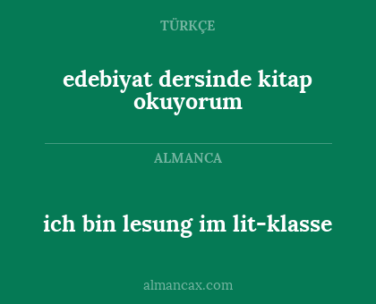 ich bin lesung im lit-klasse - edebiyat dersinde kitap okuyorum