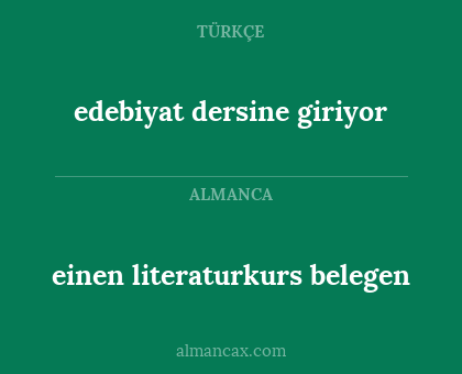edebiyat dersine giriyor - einen literaturkurs belegen