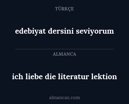 edebiyat dersini seviyorum - ich liebe die literatur lektion
